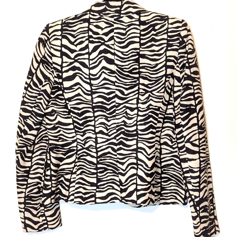 CK Cream Black Print Blazer - Picture 2 of 5